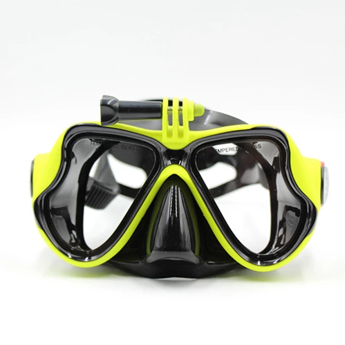 
Compatible with Gopro -Silicone Dive Mask for Scuba Diving Snorkeling Swimming Goggles Black 