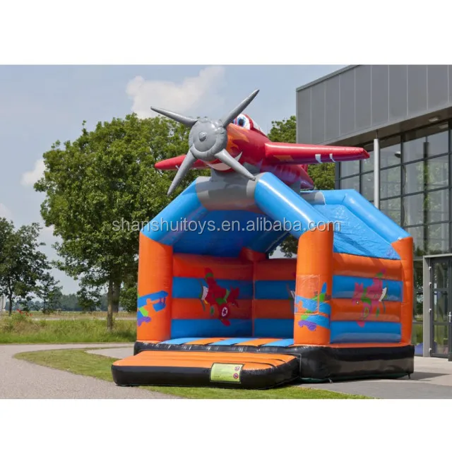Customized inflatable airplane model bouncers durable kids bouncy castle