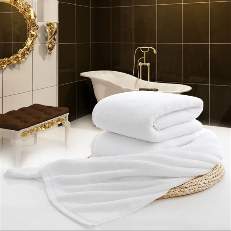 Wholesale luxury  white bath towel with logo  70*140 towel hotel