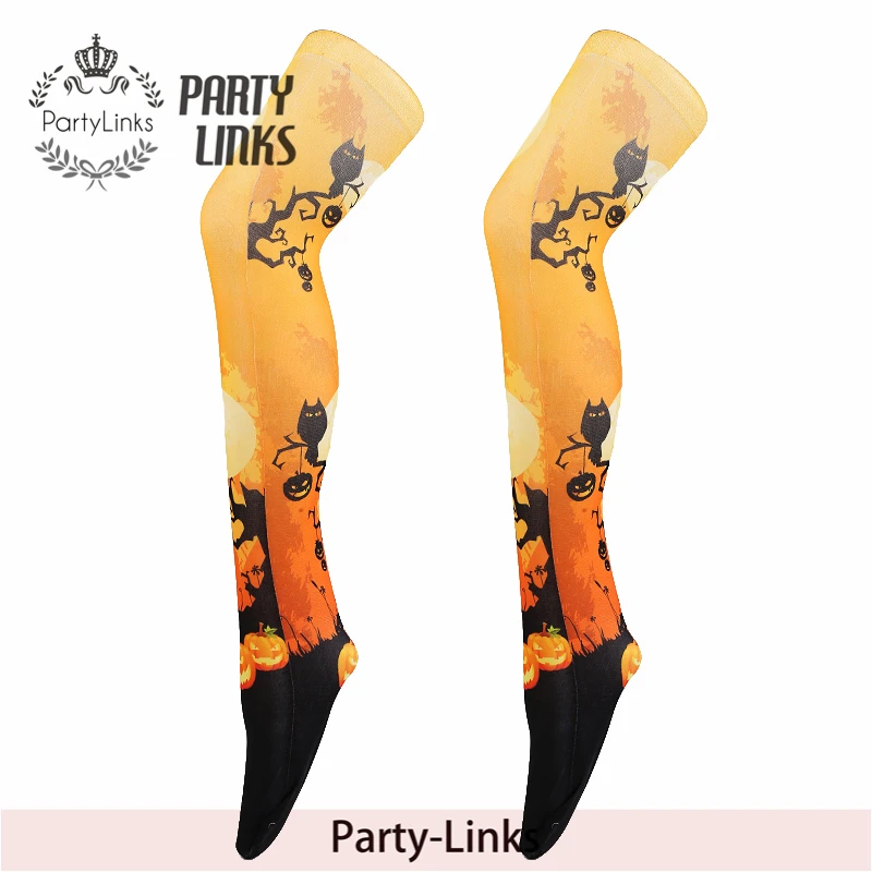Halloween Party Costume Cosplay Thigh High Hosiery Blood Socks for Women Girl