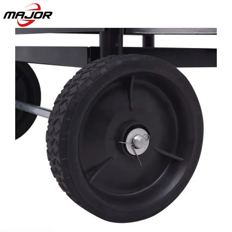 Two wheels heavy duty indoor stove wood firewood trolley log cart with working tools