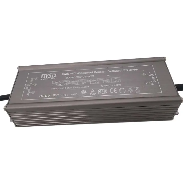 Алюминиевый корпус водонепроницаемый открытый гарантия 5 лет MC/EMI 100 W 24 V светодио дный драйвер импульсный источник питания