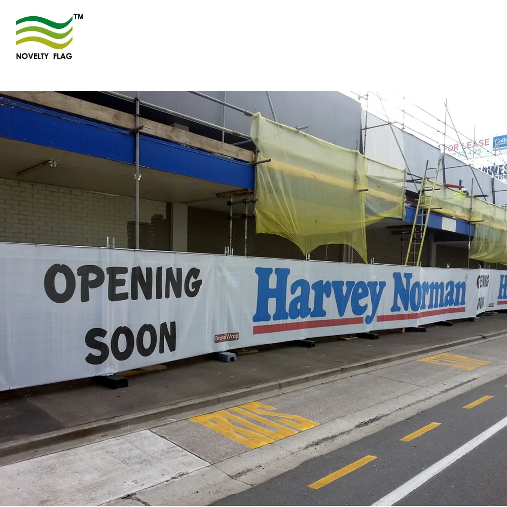 Custom printing flag Wind Resistant Fence Party Outdoor Advertising Air Mesh Polyester Hang Banner