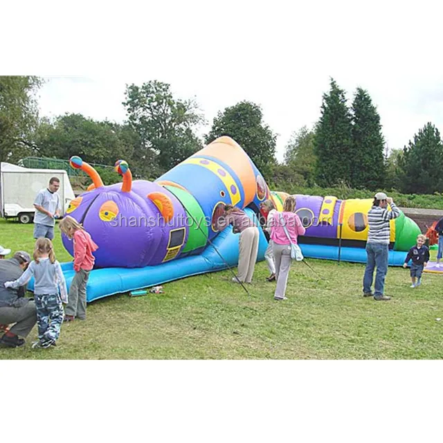 outdoor obstacle course inflatable tunnel playground sports games inflatable worm crawl tunnel for kids on sale