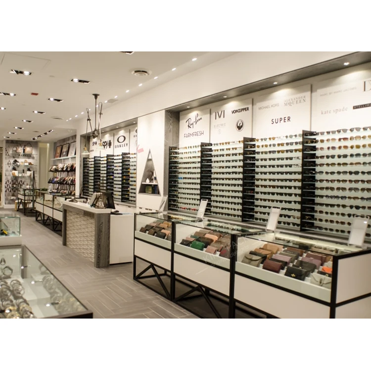 Eyeglass display showcase eyewear wall case Optical shop furniture interior