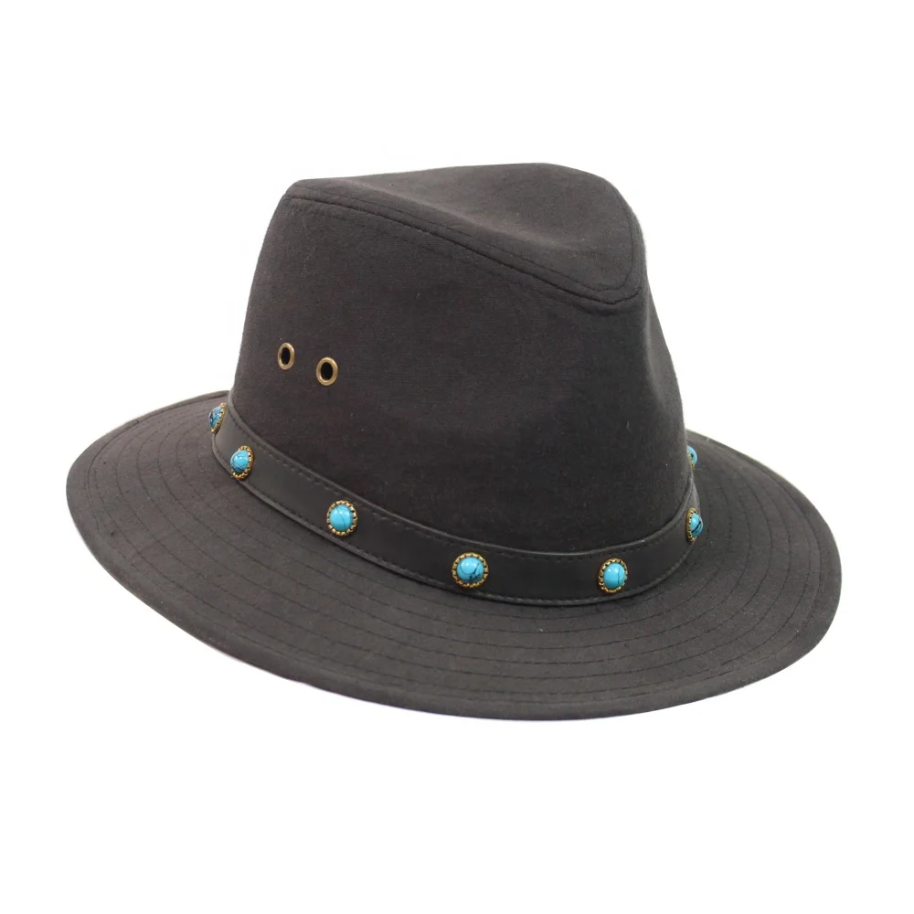 
Plain 100% Cotton wholesale wide brim man Panama straw cowboy hats SFH0008 