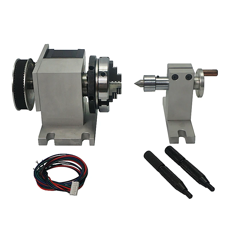 65mm 3 jaw chuck cnc router rotary axis cnc lathe tailstock for cnc lathe