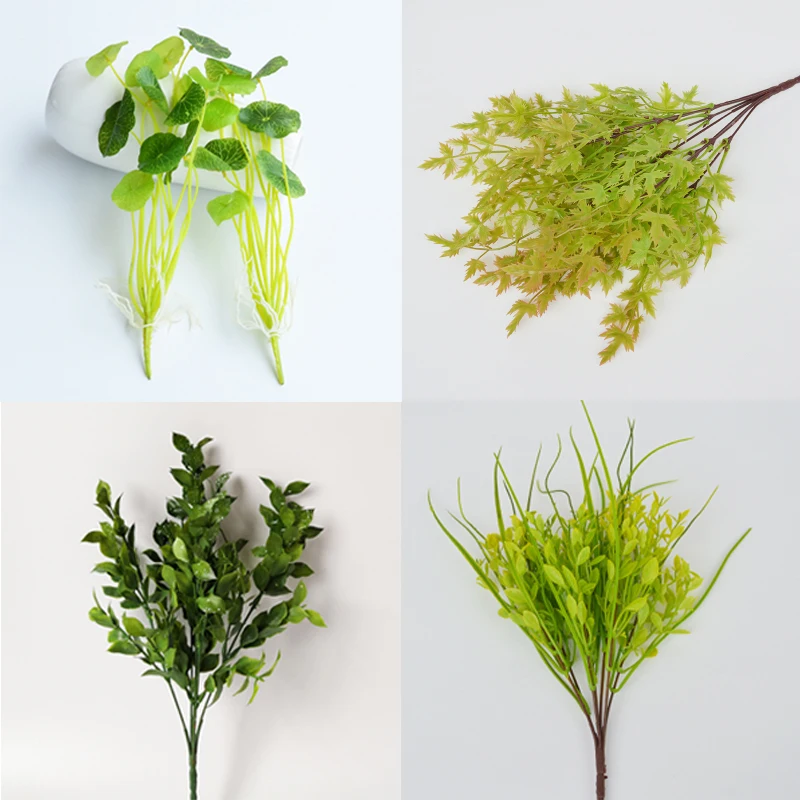 
High Quality Decorative Room Dining Room Artificial Eucalyptus Fern Green Plastic Plant 