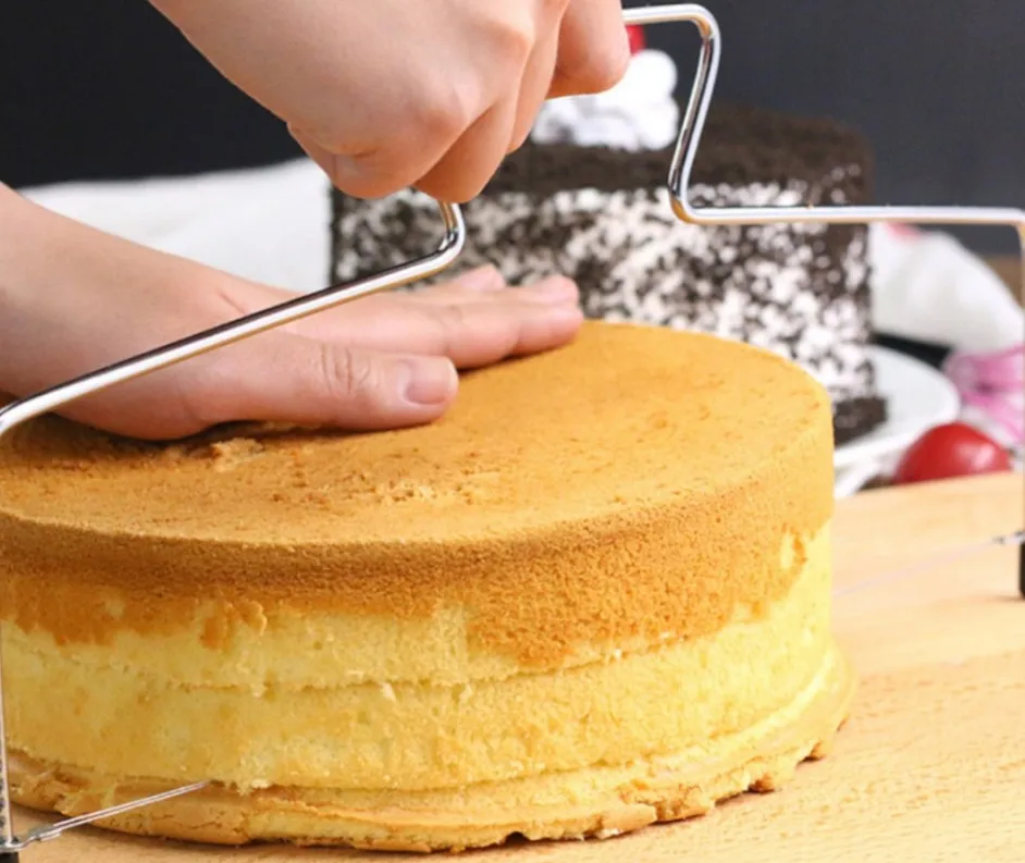 Adjustable Stainless Steel Double Wire Cake Cutter Bread Slicer for Kitchen Bakeware