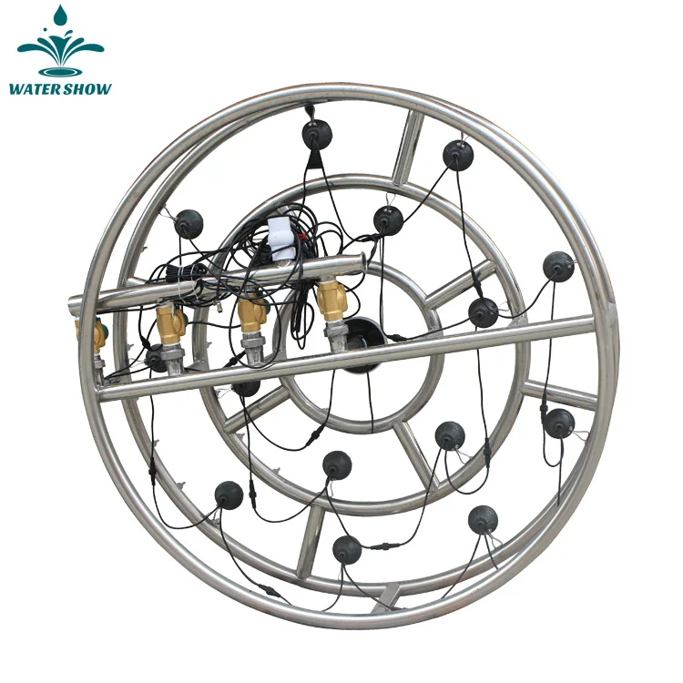 7M Diameter Colorful Stainless Steel Ornamental Water Pond Floating Fountain Large With Led