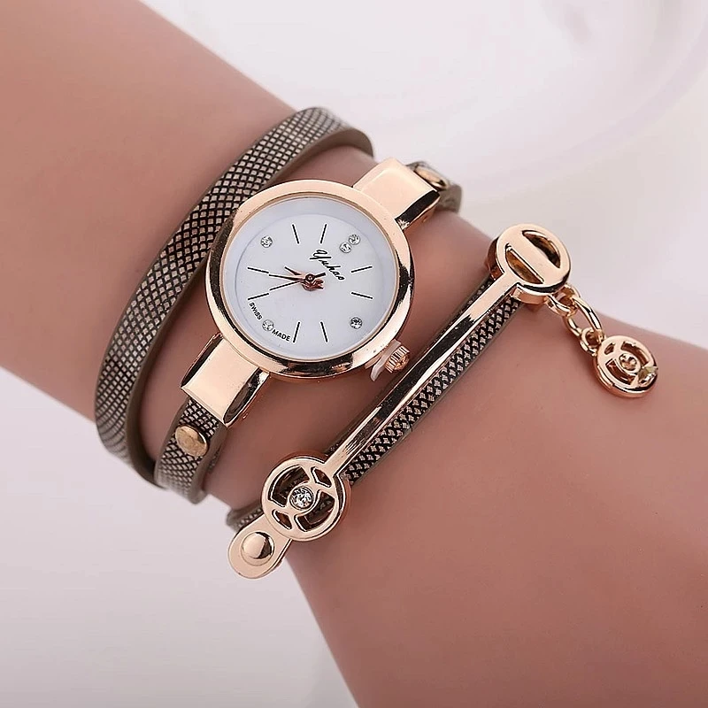 Fashion New Dress Color Ladies Bracelet women watches Casual Knit Long Leather Quartz Watch LNW027