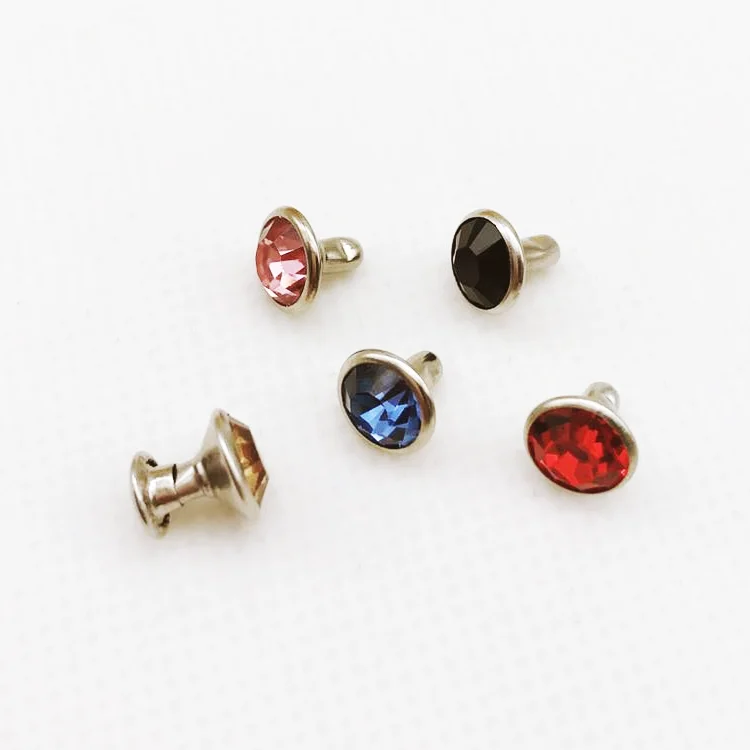 Custom High Quality Metal Button With Rhinestone Pearl Rivet Garment Button For Jeans
