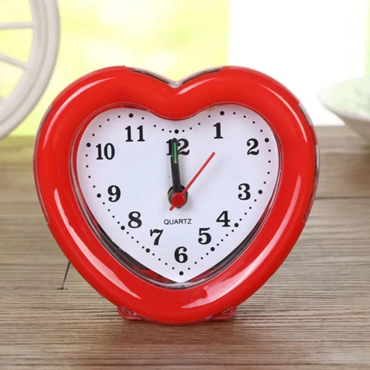 Wholesale Stock Small Order Student Cartoon Bedside Heart Shape Alarm Clock