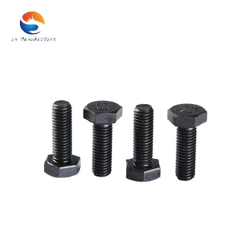 OEM High Strength Hex Bolts Fastener Manufacture Customized Special-shaped parts Black Surface Treatment DIN933 DIN931
