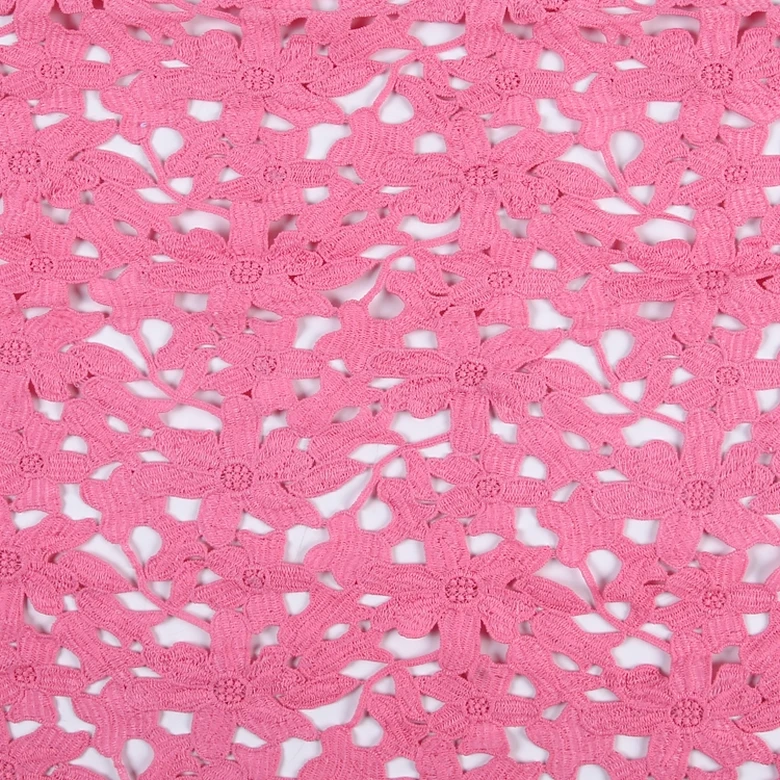 New Fashion Latest African Lace Fabric Design Chemical Cheap Hong Kong Water Soluble Embroidery Yarn Decorated Embroidered