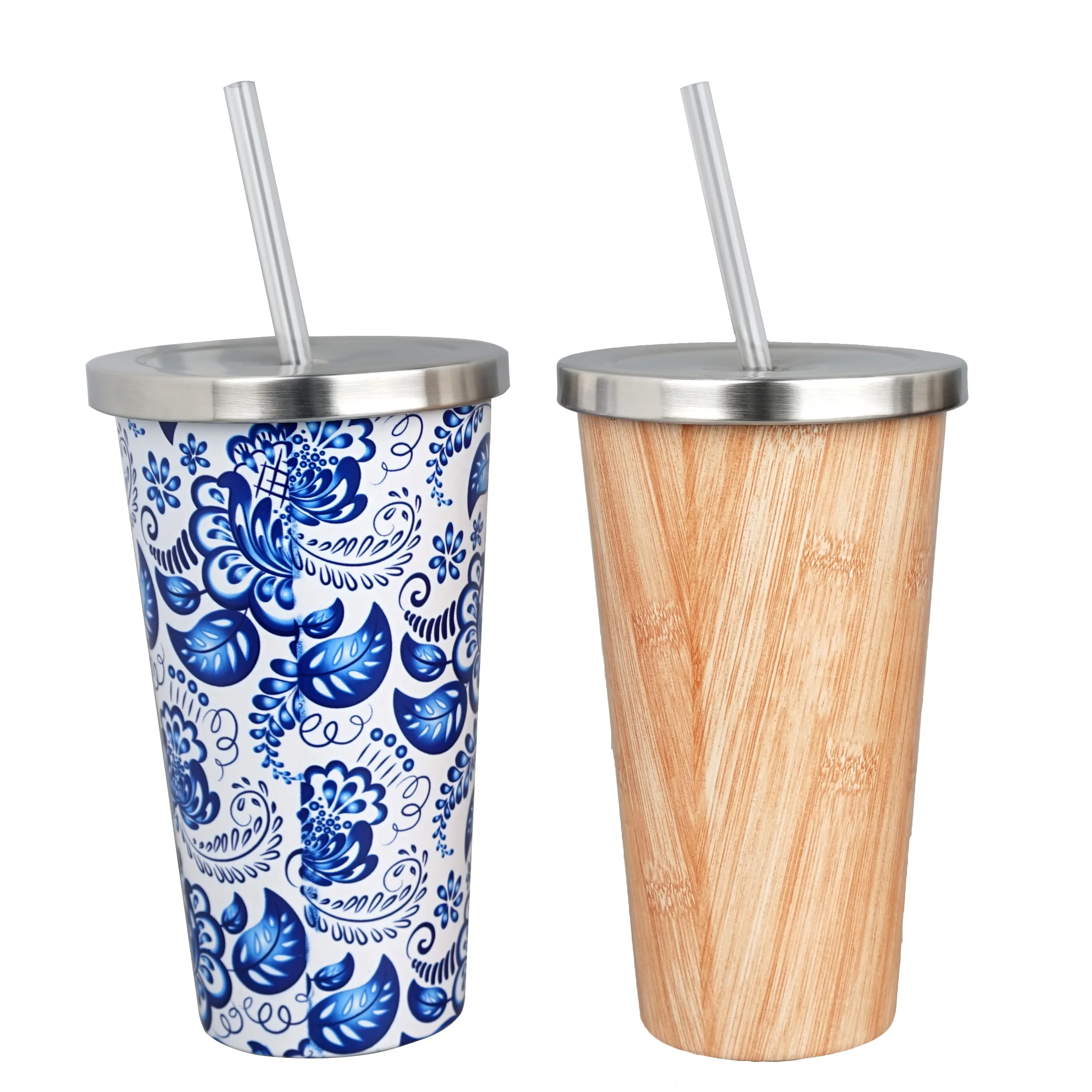 18oz Stainless steel thermal vacuum sublimation tumbler insulated coffee mug to go with straw for valentines mug