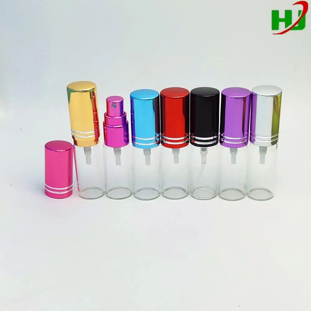 5ML Perfume glass sprayer bottle with 13/410 aluminum pump sprayer 17*65mm
