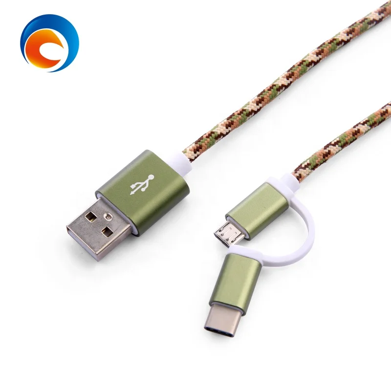 3Foot1Meter камуфляж нейлон плетеный 2 в 1 Micro USB кабель для зарядки