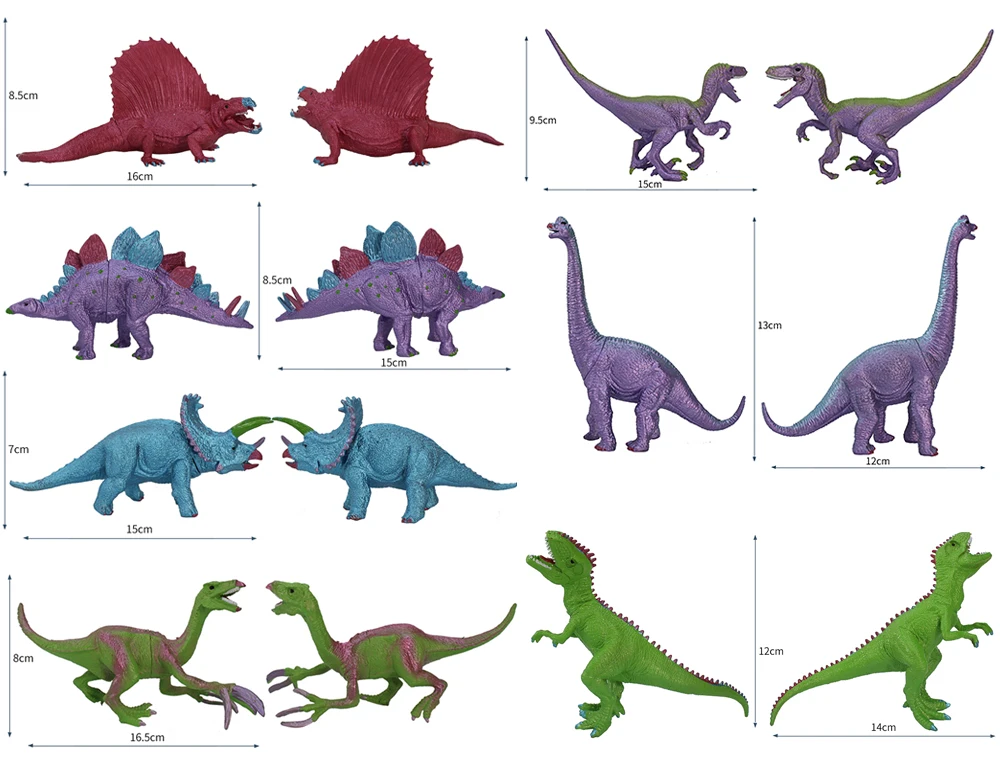 Dinosaurios Juguetes Al Por Mayor Brinquedos 2024 New Painting 21pcs in 1 Set Plastic Dinosaur Toy for Kids