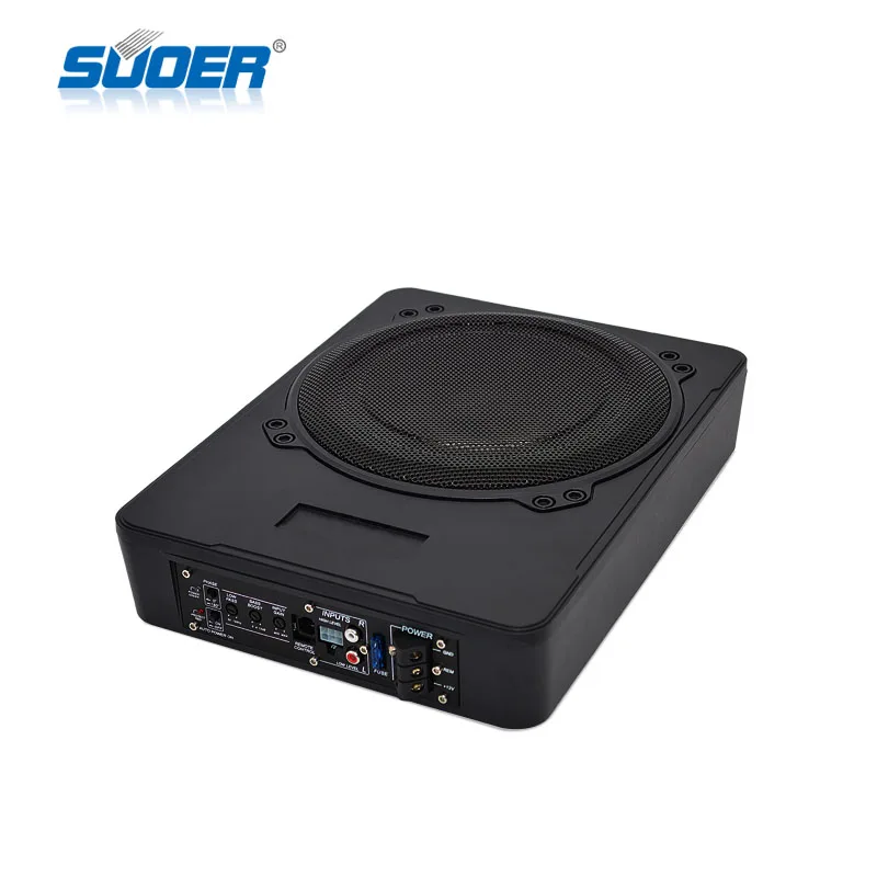 Сабвуфер Suoer 10 дюймов, автомобильный низкочастотный динамик, плоский сабвуфер, мощный активный высококачественный сабвуфер