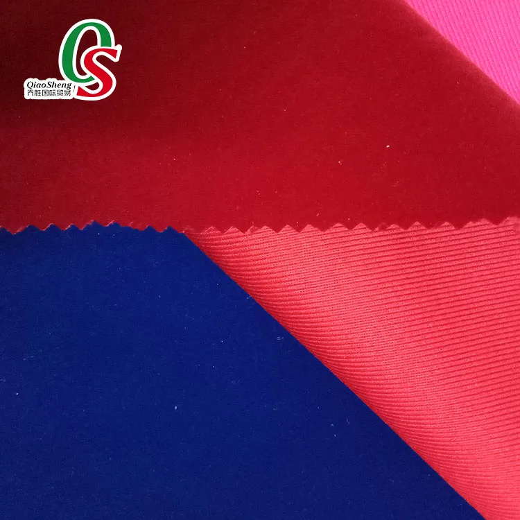 Manufacturer  nylon velvet/polyester tricot flock fabric for bags shoes jewellerypouch