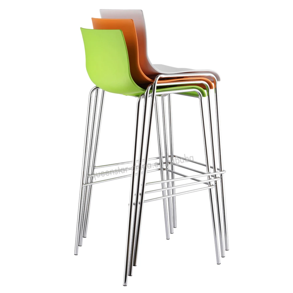 QS-STC04 Stackable high stool for kitchen high Bar chair counter stool stacking high plastic stool