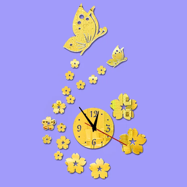 Preciser Home Decor Vintage Gear 3d Mirror Acrylic Diy Wall Clock