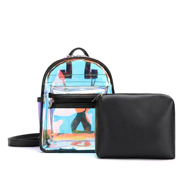 Women Fashion Hologram Laser Shine Ladies Sac Female Colorful clear Girl PVC Jelly Mini Backpack Cute