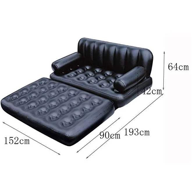 PVC white inflatable double recliner 5 in 1 sofa bed