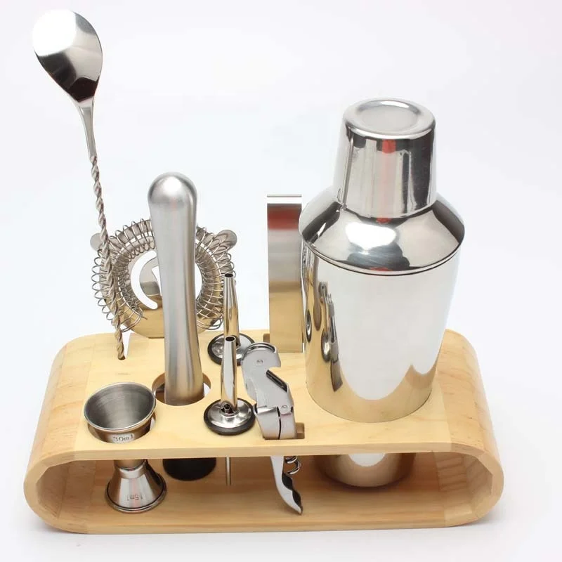 top seller barware stainless steel cocktail shaker set with stand