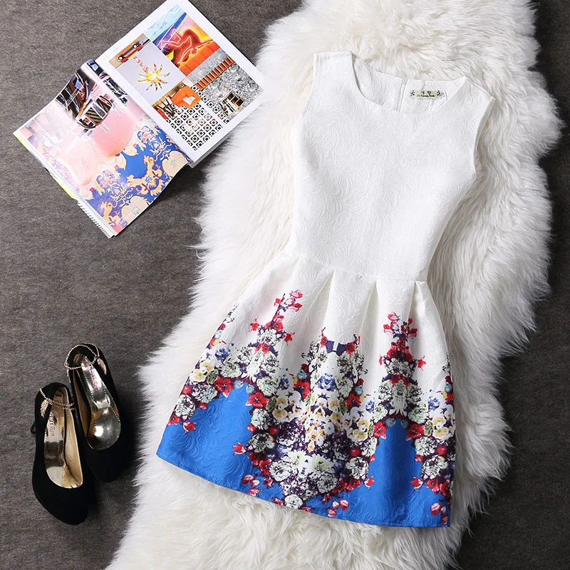 300 patterns Group 1 fashion dress wish hot women print dress sleeveless vest bottom a skirt beach dress