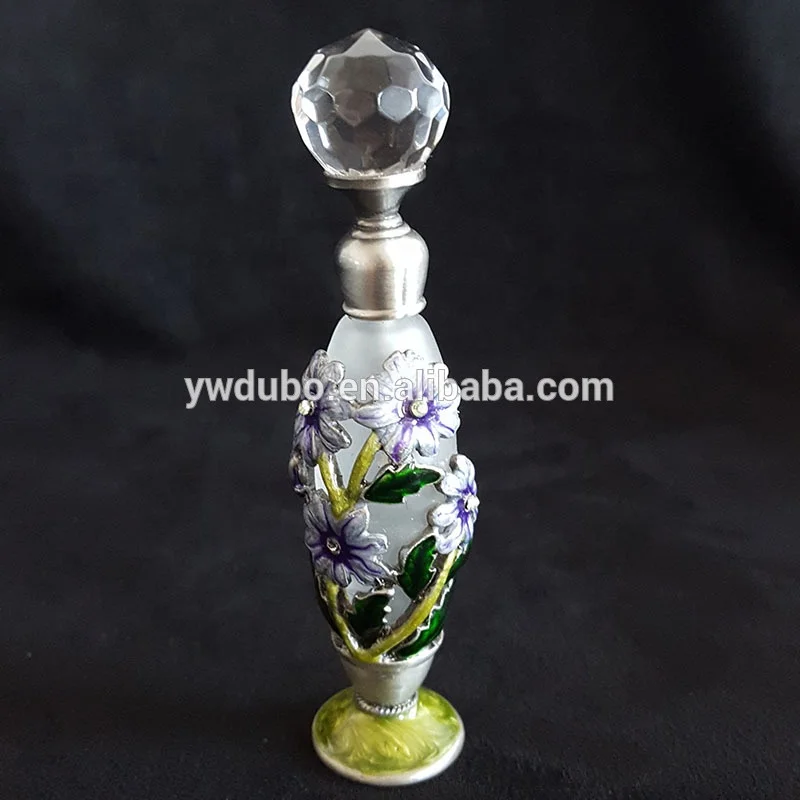 6ml Metal Flower Bee Pupa Shape Arabic Glass Perfume Bottle Attar Parfum Essential Oil Bottles#56339/56536/56341/56513