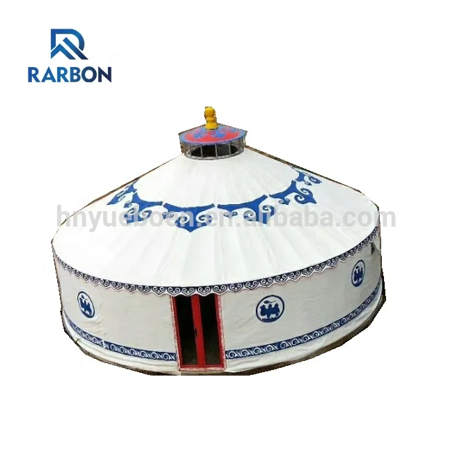 outdoor canvas waterproof steel frame tent camping mongolian ger yurt