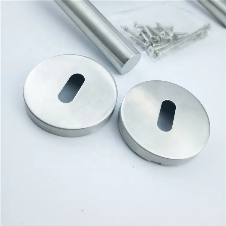 Popular Stock Commercial Curved Design Bedroom Bathroom Stainless Steel Hollow Door Handle Mortise Door Lock Handle