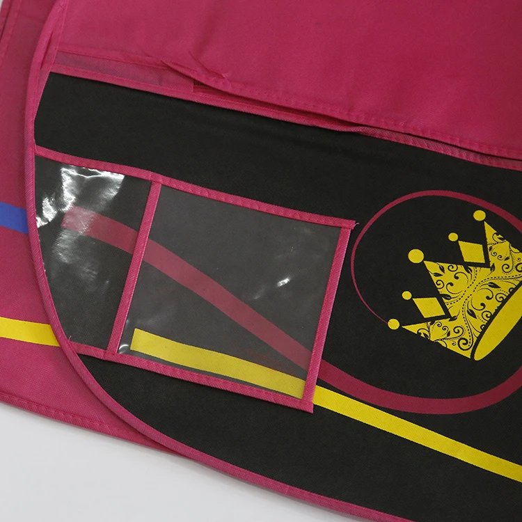 Customized Non Woven Breathable  Wedding garment bag with pockets wedding gown garment bag