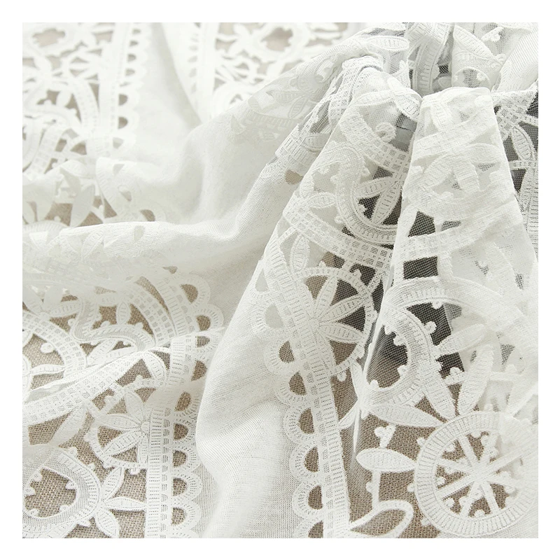 
Chinese factory custom hot white breathable transparent burnt fabric for clothing 