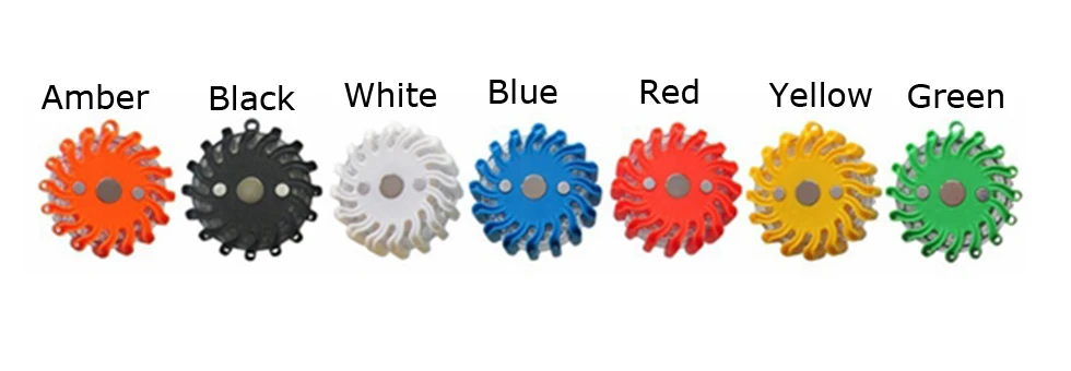 6 pack Rechargeable Round traffic warning light Emergency LED road Flares flashing safety beacon green