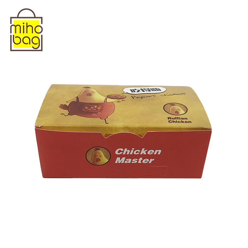 
wholesale disposable logo printed paper for fried chicken popcorn box standing fries boxes 