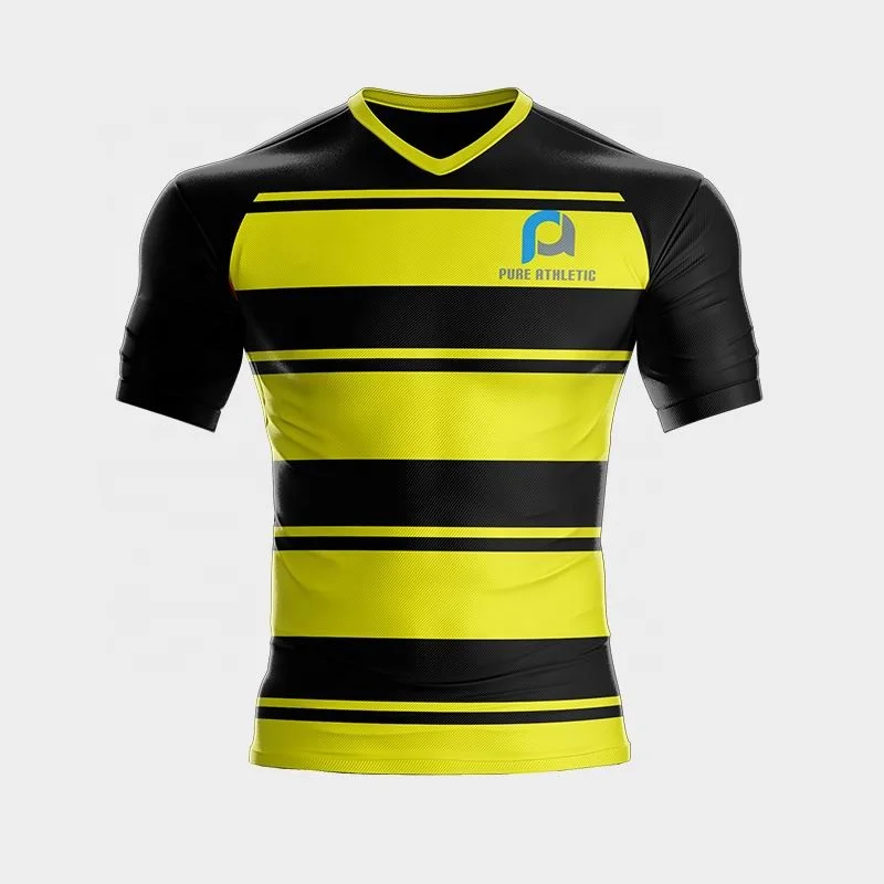wholesale European customized football uniforms top quality hot selling striped soccer wear shirt