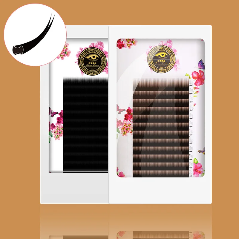 Choosing Length Premium J B C CC D curl Ellipse Flat Lashes Eyelash Extensions with Permanent Individual Eyelashes