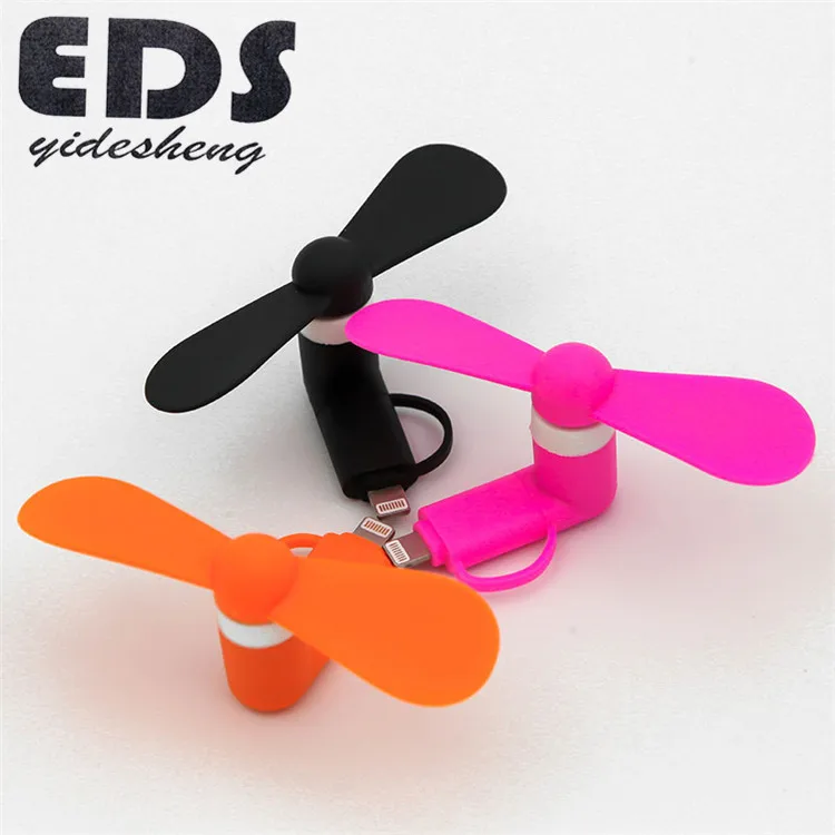 Summer promotional product custom logo 2 in 1 portable cooling handy cell phone mini USB fan