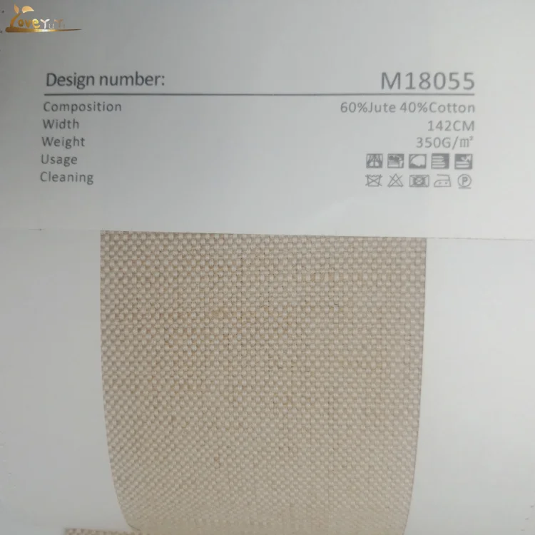 Furnished Plain Cotton Jute Fabric For Furniture Upholstery