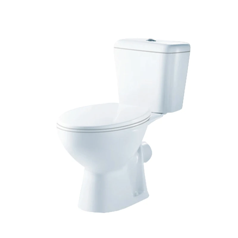 White ceramic WaterSense Elongated Chair Height 2-Piece Toilet 12-in Rough-In Size