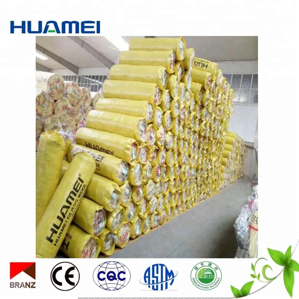 
Huamei Fiber Glass Wool Blanket Insulation For Prefab House Material 
