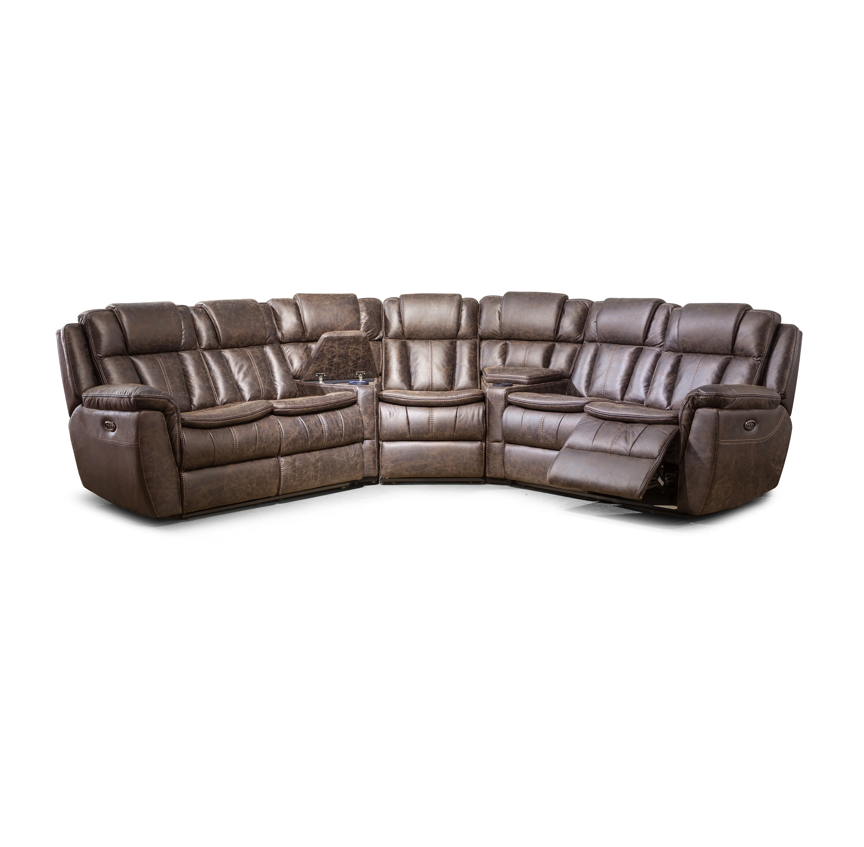 
Wholesale Modern Living Room Furniture Leather Recliner Sectional Sofa 