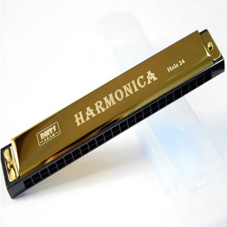 
Factory direct sale musical instrument kids Metal chromatic harmonica 24 hole 