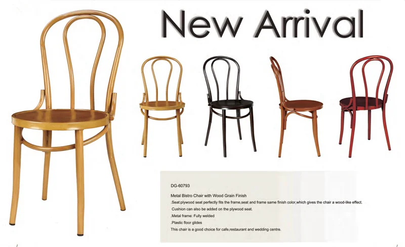 Wood Grain Stacking Dining Eco-friendly Restaurant Chair