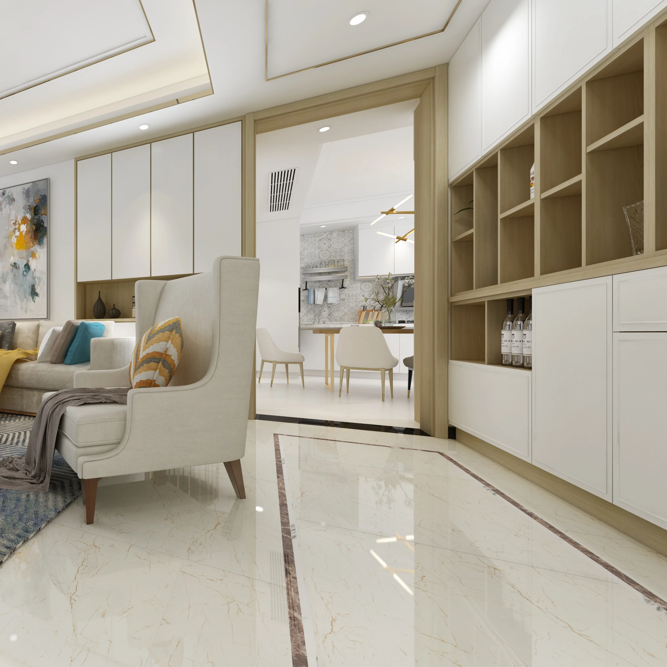 Wholesale sales bedroom floor marble look ceramic tile