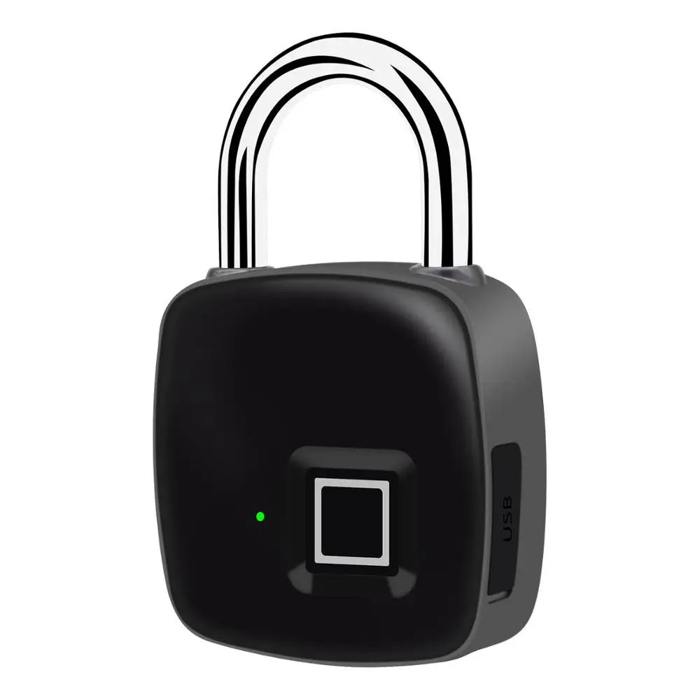 
Hot selling Tuya APP unlock fingerprint padlock waterproof USB charging OEM for file cabinet and luggage etc 