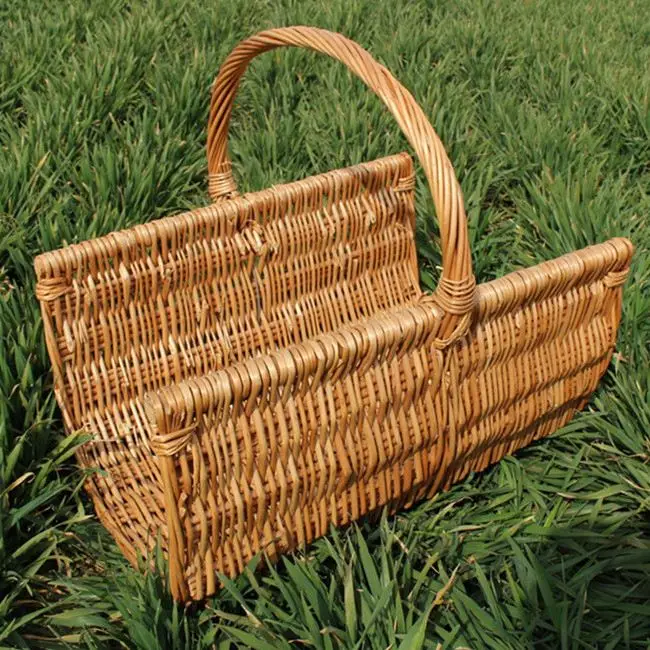 Fire Wood Rattan Storage Wicker Basket For Firewood